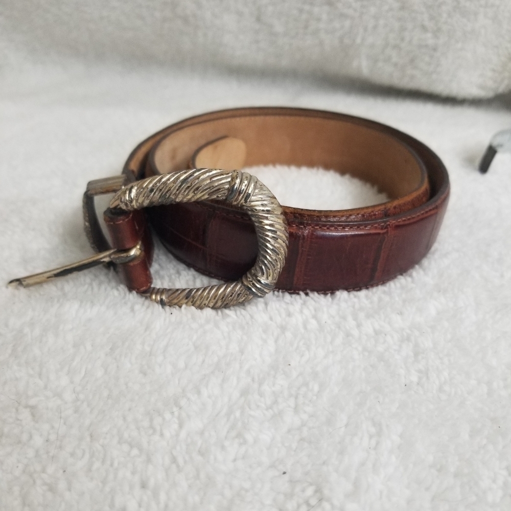 Vintage Brighton Croc Embossed leather belt